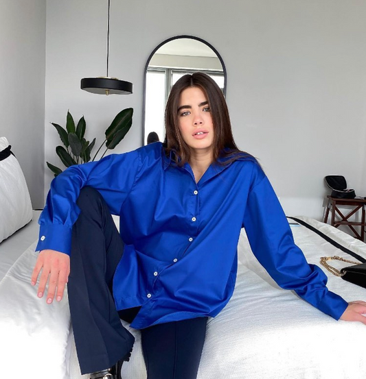 CAMISA OVERSIZE 'AZUL ELÉCTRICO'