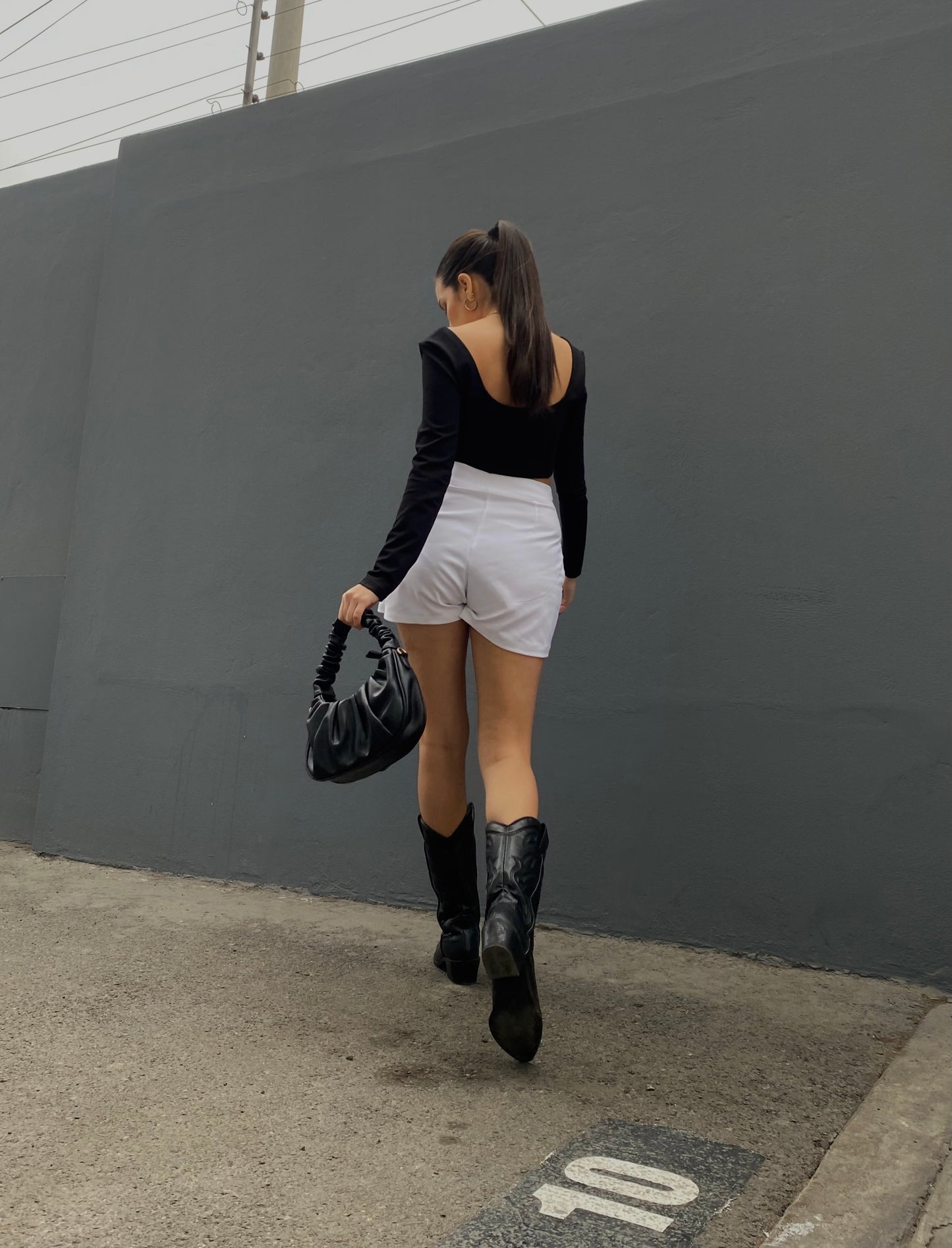 Falda Short "Paris" - Blanco / Negro
