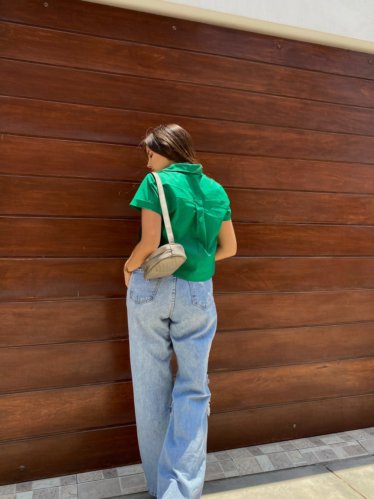 Camisa Crop Verde