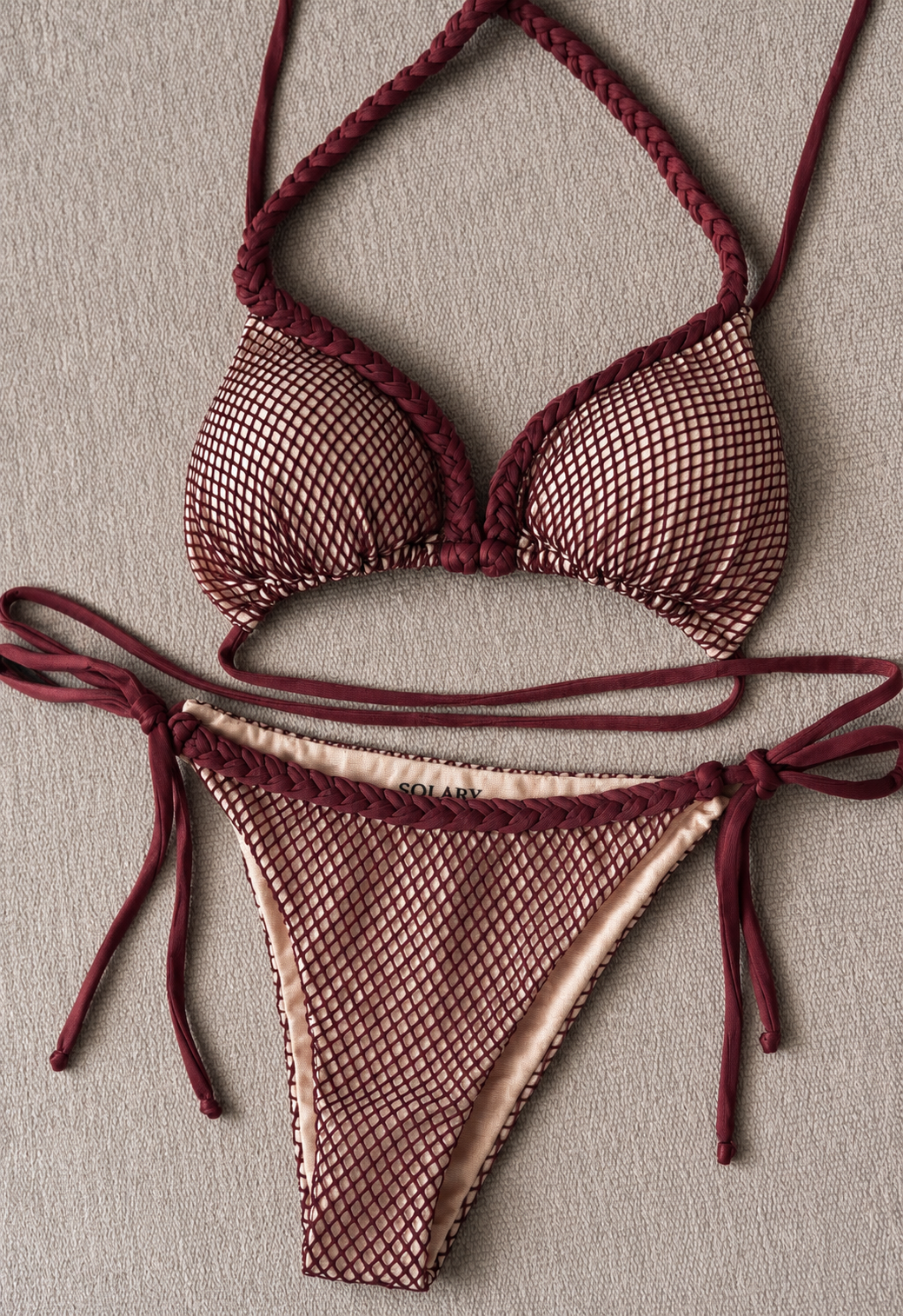 Bikini 2 Piezas 'Trenzado' Merlot