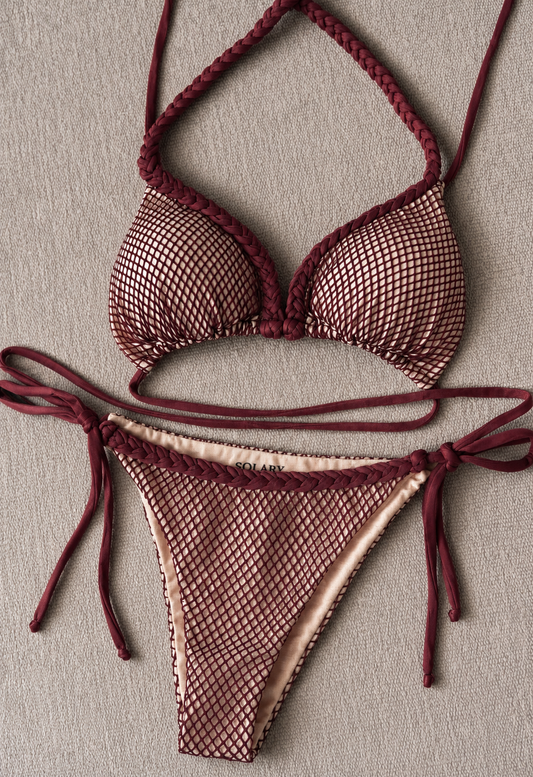 Bikini 2 Piezas 'Trenzado' Merlot