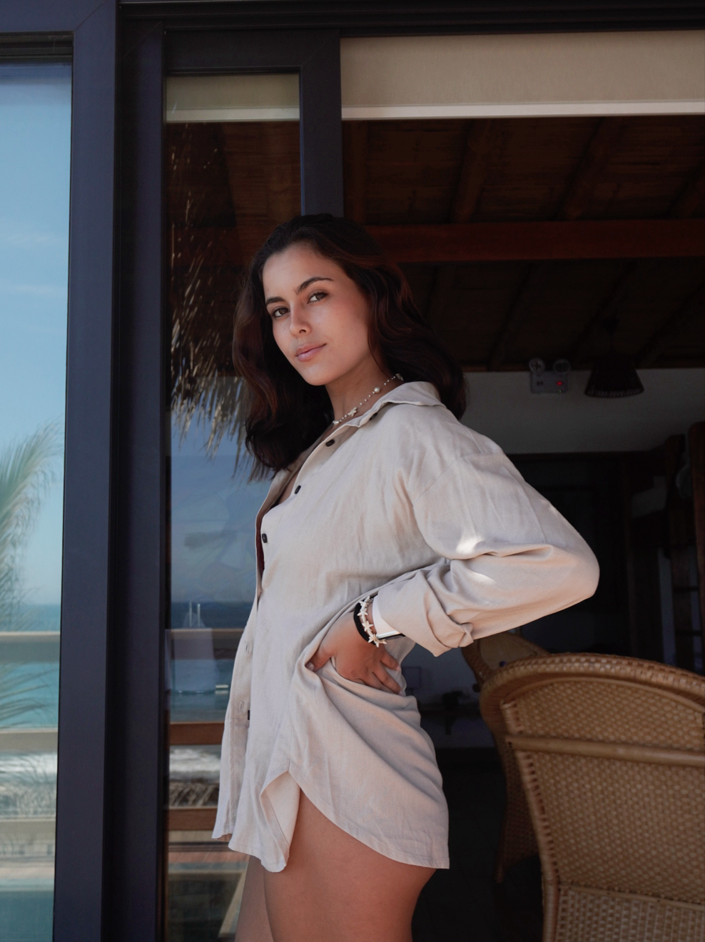 Camisa Playera Beige