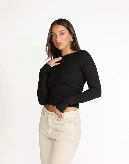 Blusa Manga Larga 'Ximena' - Negro