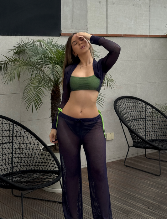 Pantalón Tul Playero - Azul Noche