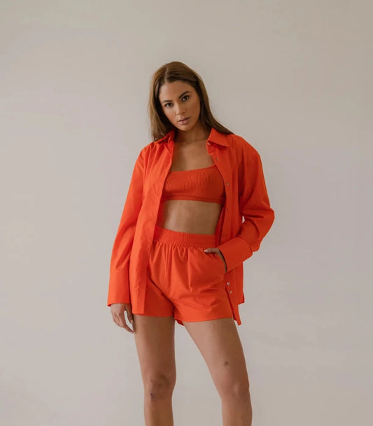 Camisa Oversize Mandarina