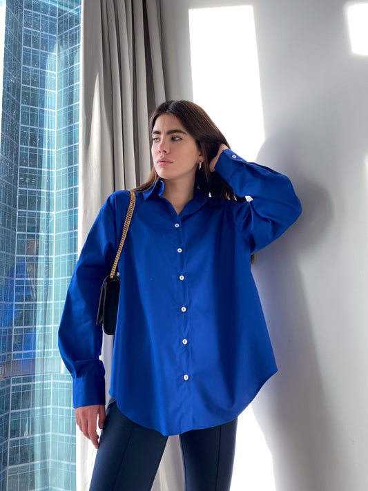 CAMISA OVERSIZE 'AZUL ELÉCTRICO'